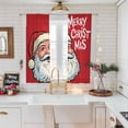 thumbnail image 5 of Merry Christmas Sheer Curtains 72 Inches Long, Jolly Santa Claus Vintage Red Light Filtering Window Curtains for Living Room/Bedroom, Rod Pocket Voile Sheer Curtain Drapes, 52"W x 72"L, 2 Panels, 5 of 9
