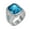 Silver Lake Blue, variant on Men's Women's Stainless Steel Creative Hip Hop Vintage Big Cubic Zirconia Ring Gold Lake Blue Size 11