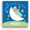 Sandra Magsamen Personalized Moon Bear Canvas Wall Art, 16" x 16", Blue