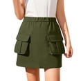 thumbnail image 2 of Tdoqot Girls Cargo Skirts with Pockets- Elastic Waist Fashion Casual Summer Kids Hiking Mini Skirt Army Green Size 14, 2 of 9