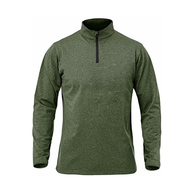 Minnieouse Jersey de media cremallera para hombre, camiseta cálida de manga larga transpirable de Color sólido para niños, ropa interior térmica Camisetas Verde L Minnieouse AP013080-13