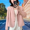 thumbnail image 5 of Slatcetga Short Suit Jacket Long Sleeve Single Breasted Notched Turn Down Collar Open Front Jacket for Women Pink M, 5 of 8