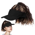 thumbnail image 2 of Gorra de béisbol con cola de caballo rizada: Peluca elegante para mujer - Cola de caballo alta con visera para uso diario y fiestas. Peluca sintética., 2 of 6