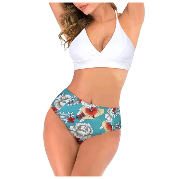 Bikini con estilo para mujer con almohadilla en el pecho sin soporte de acero Correa cómoda Traje de baño dividido Conjunto de dos piezas para la playa OAVQHLG3B Store lin121212