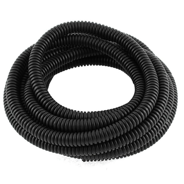 Tubo corrugado flexible de plástico de 3.3 M 8 x 10 mm para jardín, fábrica, oficina negro
