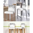 thumbnail image 5 of Grey Leaves Bar Stool Covers Set of 6, Summer Botanical Stretch Washable Bar Chair Covers with Backs, Removable Pub Counter Height Chair Cover for Kitchen Dining Room Cafe Watercolor Weeping, 5 of 7