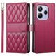 thumbnail image 1 of For Xiaomi Redmi Note 14 4G (163.25x76.55x8.16mm) Case Rhombus Stitching Wallet Stand Leather Phone, 1 of 5