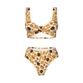 thumbnail image 4 of Rocae Coffee Bun Hot Dog for Bikini Set for Women Two Piece Sexy High Swimsuits Split Crossover Bikini Medium, 4 of 9