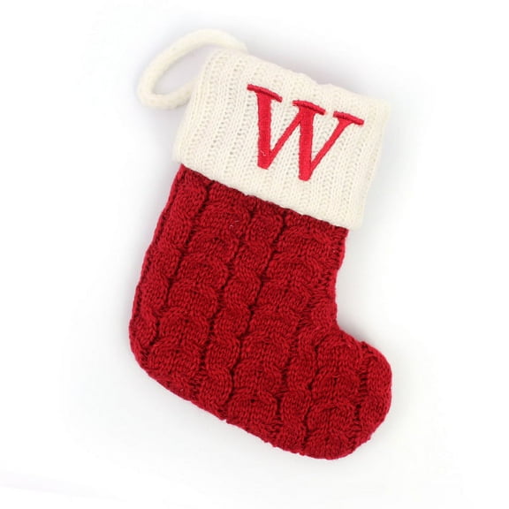 Lilgiuy Christmas Letter Printed Stocking Wool Pendant Christmas Decorations Gift Bag Socks