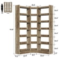 thumbnail image 3 of 71" Tall Corner Bookcase, Modern L-Shape Bookshelf with 18 Cube, Triple Wide Bookcase Display Display Shelf for Living Room, Home Office, Brown, 3 of 10