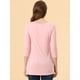 thumbnail image 4 of Blusas de túnica elástica casual con cuello redondo y manga 3/4 para mujer Rosa claro S, 4 of 5