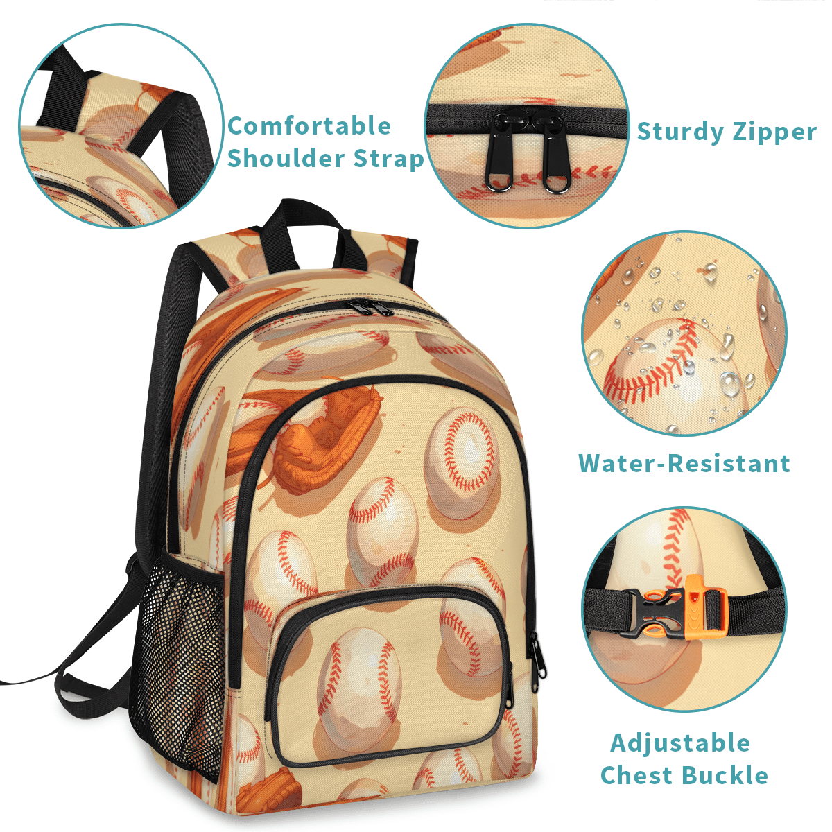 Herdesigns Baseball Laptop Backpack for Women Men, 18.3 Inch Ball Game Large Computer Backpacks Fashion Teacher Nurse Bag Casual Daypack for Work Travel