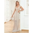 thumbnail image 3 of Wedding Dress Wedding Guest Dresses for Women sexy V-neck sequin floor-to-floor evening dress Elegant sleeveless party dress, 3 of 9