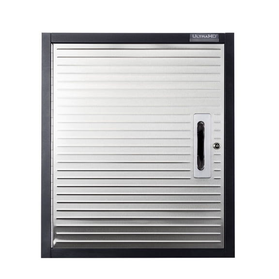 Seville Classics UltraHD® Solid Steel Lockable Metal Storage Wall Cabinet Organizer, w/ Adjustable Shelf, 24" W x 12" D x 28" H, Graphite