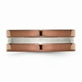thumbnail image 3 of Titanium Grooved 8mm Brown IP-plated Polished With brushed Center Band Size: 7; for Adults and Teens; for Women and Men, 3 of 6