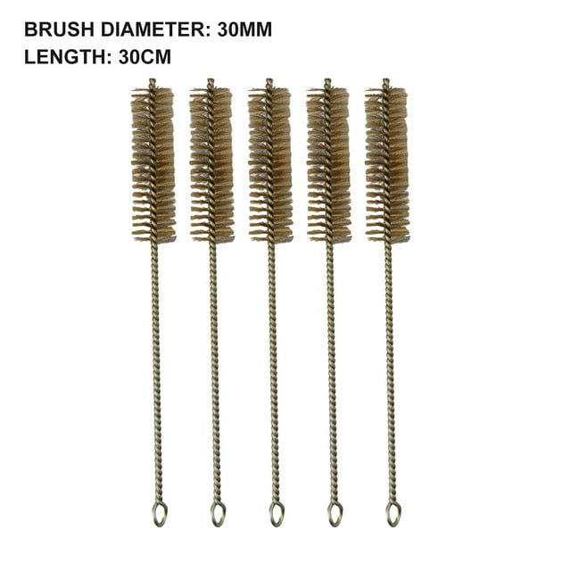 5Pcs10-30Mm Stainless Steel Cylinder Wire Tube Pipe Cleaning Brush Thread