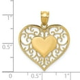 thumbnail image 2 of 14k Yellow Gold Heart In Heart Polished and Filigree Pendant - 1.4 Grams - Measures 26x22mm Wide, 2 of 2