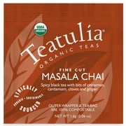 (Price/case)Teatulia Organic Teas WST-CHAI-50 Teatulia Masala Chai Wrapped Standard Tea Bags 50Ct