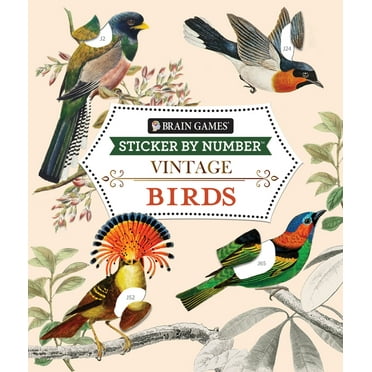 Brain Games - Sticker by Number Brain Games - Sticker by Number - Vintage: Birds, (Paperback)