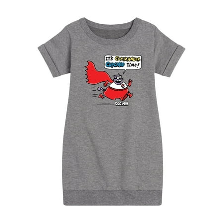 

Dog Man - Commander Cupcake Time - Toddler And Youth Girls Fleece Dress
