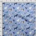 thumbnail image 4 of oneOone Georgette Viscose Bluish Violet Fabric Animals Quilting Supplies Print Sewing Fabric By The Yard 42 Inch Wide, 4 of 6