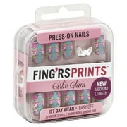 Pacific World Fingrs Prints Girlie Glam Press-On Nails, 1 ea