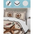 thumbnail image 4 of Quilts Twin XL Size, Farmhouse Soft Comforter Bedding Set for Bed, Country Star Berry Plaid Lodge Grey Brown Lightweight Quilted Bedspread with Pillow Cover(2 Pieces) for All Season, 68x98 Inch, 4 of 6