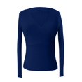 thumbnail image 4 of QASIEATN Sweaters for Graceful Women Fashion, Autumn and Winter Warm V Neck Low Neck Belted Long Sleeved Base Shirt, Womens Fall Tops, 4 of 5
