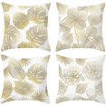 thumbnail image 1 of Pillow Case 45x 45cm, Modern Sofa Cushion Cover Beautiful Cushion Covers Sofa Car Home Decor Protectors (Golden Leaves02, Velvet), 1 of 5