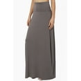 thumbnail image 3 of TheMogan Women's Casual Lounge Solid Foldable High Waist Draped Jersey Relaxed Long Maxi Skirt Grey S, 3 of 7