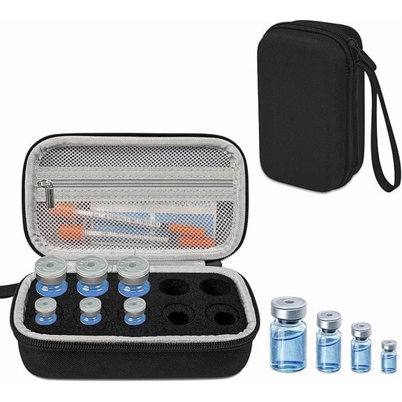 XHJRI 1–10ml Vial Storage Case, 10/15/30/60 Slot Bottle Organizer for Fridge