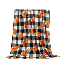 Btomtd 30"x40" Pumpkin Sunflower Pattern Flannel Blanket Printed Cover for Nap Travel Portable Cozy Throw Blanket Thanksgiving Light Quilt Blanket, B