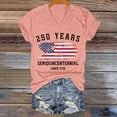 thumbnail image 2 of 250Th Anniversary Usa Shirt Patriotic Flag Graphic V Neck 250Th Anniversary Casual Tee Usa Shirt Pink S, 2 of 4