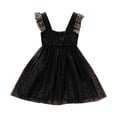 thumbnail image 2 of Ketyyh-chn99 Robes Fille Robe de Plage Robe Bébé Filles Tout-Petits Manches Courtes Longues Mode Robe Sans Manches Jupe Noir,9-12 Mois, 2 of 4