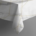 thumbnail image 3 of White Marble Gold Line Pattern Rectangle Tablecloth 60"x84",Waterproof Polyester Rectangle Table Cloth, Wipeable Spillproof Polyester Tablecloth for Dining, Camping, Indoor and Outdoor, 3 of 5