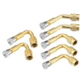 thumbnail image 1 of 7uds 45 90 135 Grados Neumático Válvula Vástago Extensores con Tapa Dorado Tono, 1 of 1