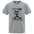 thumbnail image 2 of Men's High Quality T-shirt 100% Cotton Funny Cool Cat Printed T-shirt Casual Men's Short Sleeve T-shirt for Men T-Shirt Male Top, 2 of 10