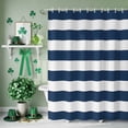 thumbnail image 3 of Shower Curtain, Modern Blue White Stripe Waterproof Shower Curtain Set with Hooks for Bathroom Showers,Stalls and Bathtubs,60x72In Minimalist Geometric Line, 3 of 9