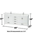 thumbnail image 3 of Wyndham Collection Wcs141480d-Vca-M24 Sheffield 80" Free Standing Double Basin Vanity Set, 3 of 7