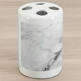 thumbnail image 1 of Marble Print Ceramic Toothbrush Holder, Stone Surface Pattern Cracked Lines and Stripes Display, Decorative Versatile Countertop for Bathroom, 4.5" X 2.7", Grey Dust White, 1 of 4