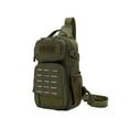 thumbnail image 1 of Qarigey Bolsa de pecho ligera e impermeable para hombre, adecuada para acampar y hacer senderismo, bandolera, capacidad de bolsa de pecho Bolsas de mensajero y de hombro Verde, 1 of 6