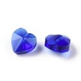thumbnail image 3 of Transparent Glass Beads Faceted Heart Medium Blue 10x10x7mm Hole: 1~1.2mm, 3 of 3