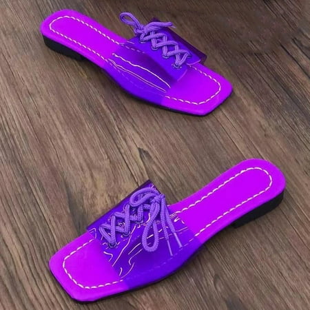 

Wear Candy Fashion Outer Flat Beach Sandals Women s Color Large Slippers Size Lace-up Women s slipper Note Please Buy One Or Two Sizes Larger