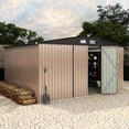 thumbnail image 2 of Tzou 12x10FT Metal Storage Shed with Lockable Doors - Heavy-Duty Galvanized Steel Outdoor Shed, Sloped Roof & Ventilation for Garden/Lawn Tools, 2 of 9