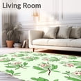 thumbnail image 2 of ODIKA 8'x10' Machine Washable Non-Slip Area Rug, Interlocking Letter Garden with Petal Motifs and Leaf Accents High Traffic Rug with Pad, Green, 687872, 2 of 8