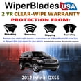 thumbnail image 2 of 2012 Infiniti QX56 Beam Wiper Blades Wipers w/2yr Warranty (Set of 2) (WiperBladesUSA), 2 of 5