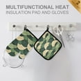 thumbnail image 4 of Yayeee Oven Mitts and Pot Holder Set of 2 Heat Resistant Kitchen Gloves Baking Hot Pad, Green Abstract Shapes, 4 of 5