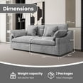 thumbnail image 3 of The Magic Home Cloud Modular Linen Sectional Sofa, Light Gray, 3 of 14