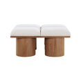 thumbnail image 6 of Meridian Furniture Pavilion Cream Boucle Fabric Bench, 6 of 6