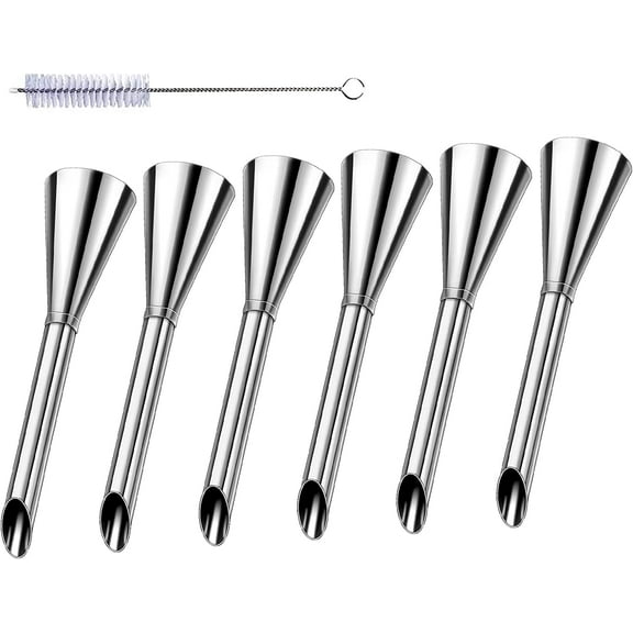 Cream Nozzle Tip, 6 Pack Puff Nozzle Tip Stainless Steel Nozzle Cream Puff Cake Decor Tool